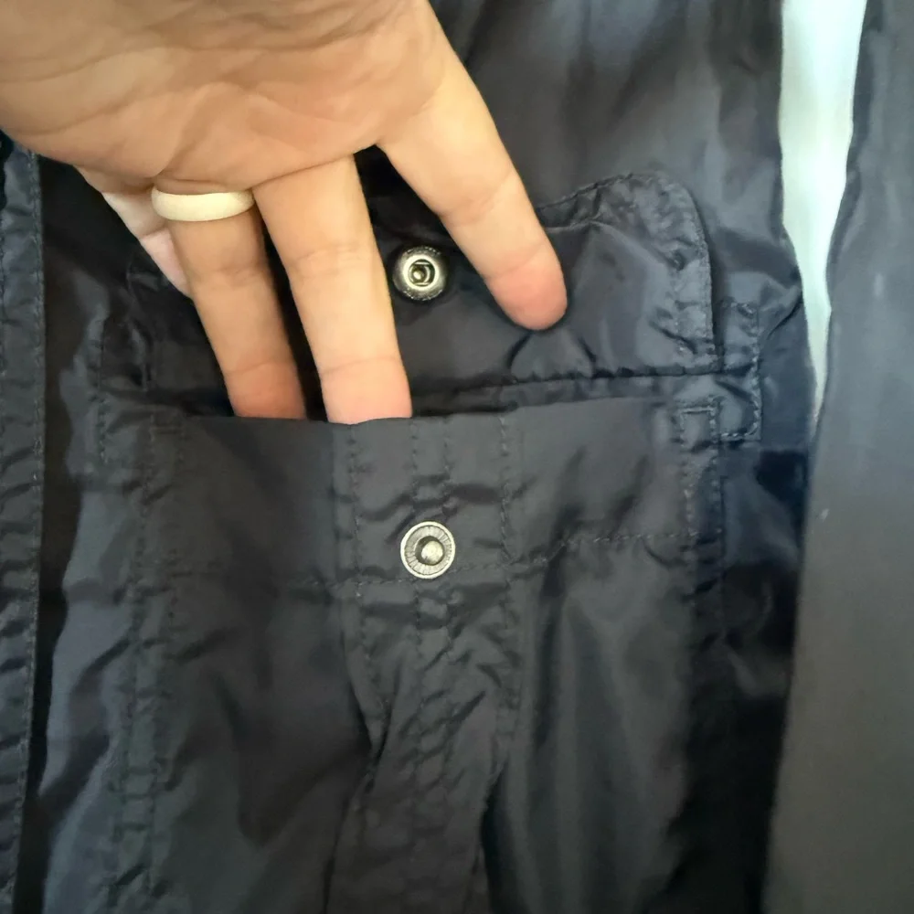 Hollister Rain Jacket Small Navy Blue Utility jacket